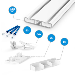 Gardinenschienen PVC 2-Läufig Vorhangsschiene Innenlaufschienen Deckenschiene SCHWARZ 90cm 100cm 150cm