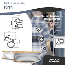 Türdichtung für Außentüren mit Stahlzarge KA-88 GRAU