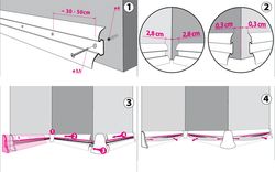 2m Fussleiste 55mm EICHE CALISTO Fußleiste Leiste Sockelleiste Laminatleiste Bodenleiste PVC + Montagematerial GRATIS