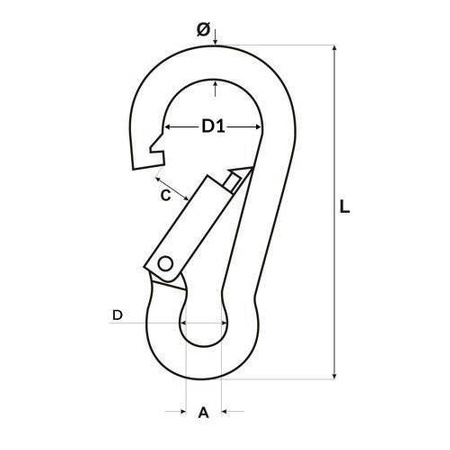 KARABINERHAKEN Feuerwehre Edelstahl V4A NIRO Karabiner STANDARD 12mm