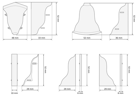 52mm Innenecke BUCHE 1 Stk.