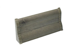 2,5m Fussleiste PVC 62mm Eiche Dunkel + Montagematerial Gratis