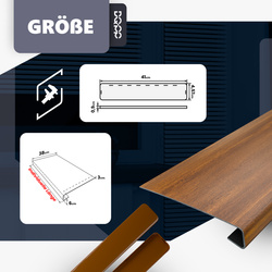 Renovierungsabdeckung für alte Innenfensterbank – Graphit Tiefe 38cm