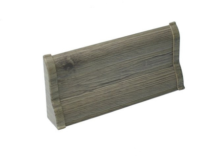 2,5m Fussleiste PVC 62mm Eiche Dunkel + Montagematerial Gratis