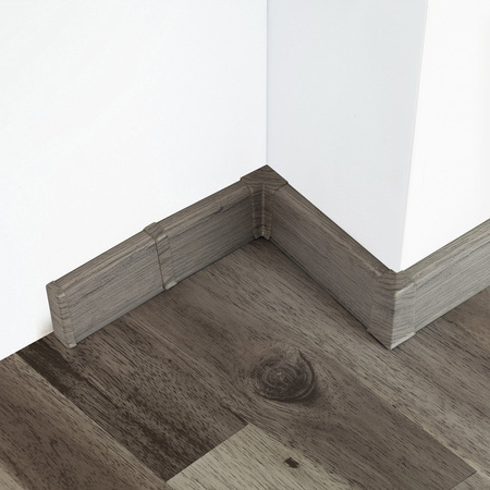 2m Fussleiste 55mm EICHE MILLENIUM Fußleiste Leiste Sockelleiste Laminatleiste Bodenleiste PVC + Montagematerial GRATIS