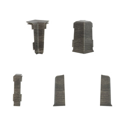 2,5m Fussleiste PVC 55mm Felsig + Montagematerial Gratis