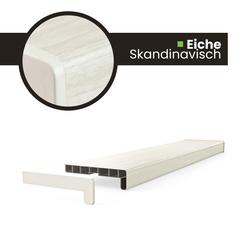 Fensterbank Fensterbrett für den Innenbereich PVC Tiefe 20cm EICHE SKANDINAVISCH + Endkappen GRATIS!