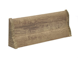 2,5m Fussleiste PVC 62mm Eiche Spinell + Montagematerial Gratis