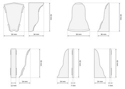 2,5m Fussleiste PVC 62mm Eiche Calisto + Montagematerial Gratis