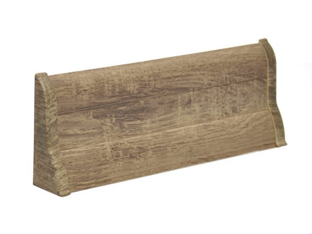 2,5m Fussleiste PVC 62mm Eiche Spinell + Montagematerial Gratis